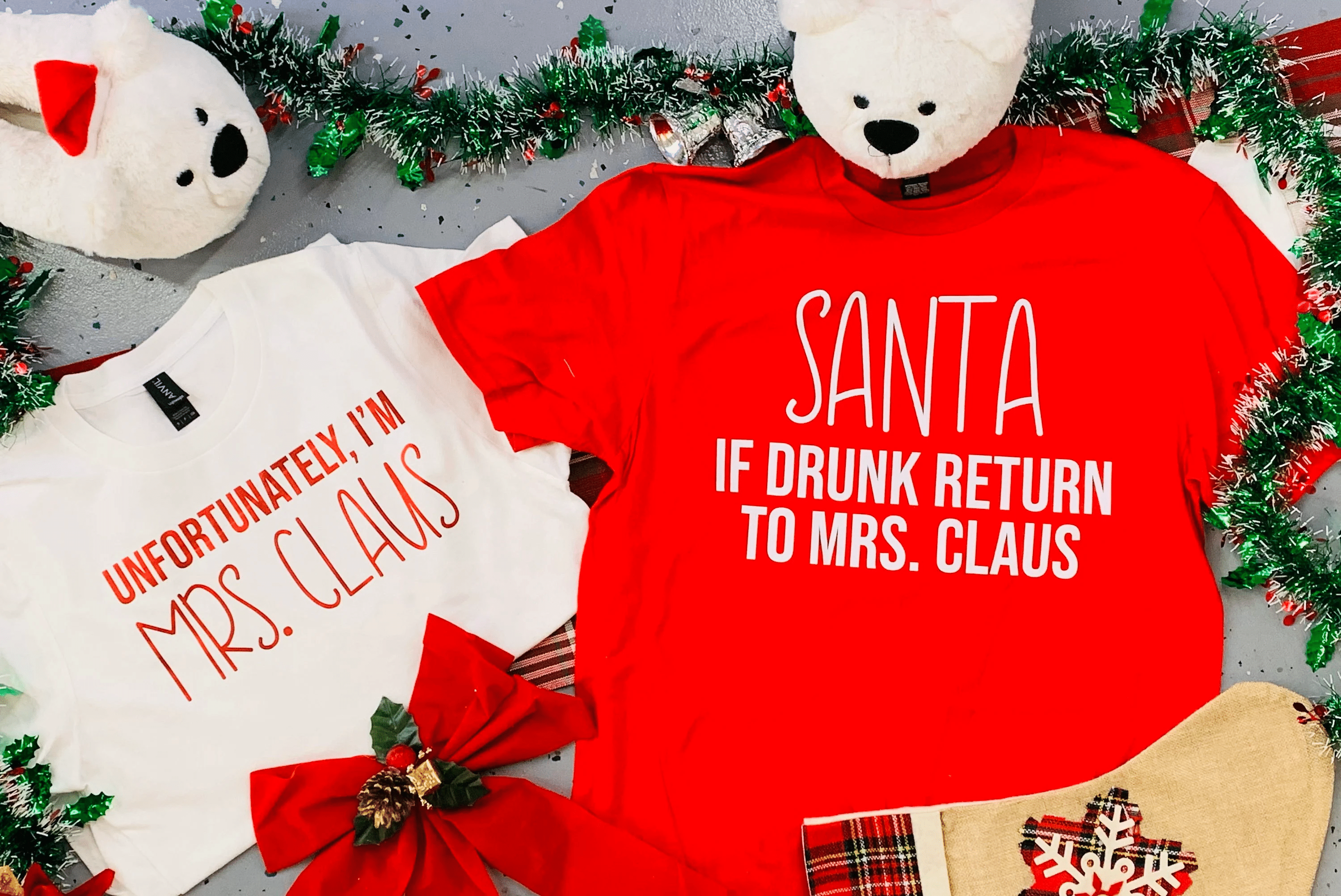 Couple Shirts Unfortunately I’M Mrs Claus – Santa If Drunk Return To Mrs Claus Matching Couple, Valentine Gifts, Christmas Gift Graphic Unisex T Shirt, Sweatshirt, Hoodie Size S – 5Xl