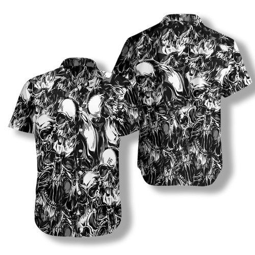 3D Skull Pattern Ez02 1708 Hawaiian Shirt