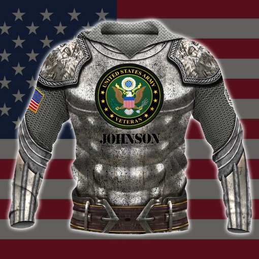 United States Army Veteran 3D Shirt M33 Custom Rank And Name All Over ...