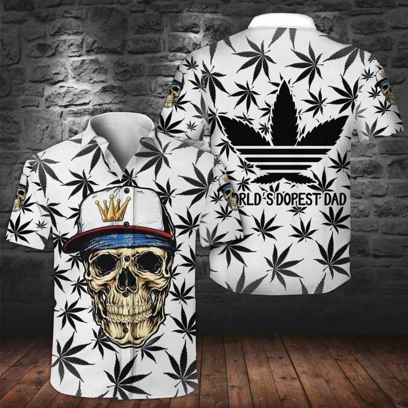 Dopest Dad Weef Leaf Hawaii Skull Shirt Ha31998