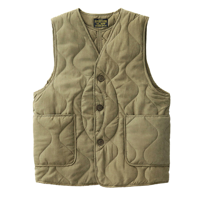 Vintage Amekaji Waistcoat Men Autumn Winter New V-neck Multi-pocket Quilting Vest Military Style Meniscus Cotton Hunting Vest alx