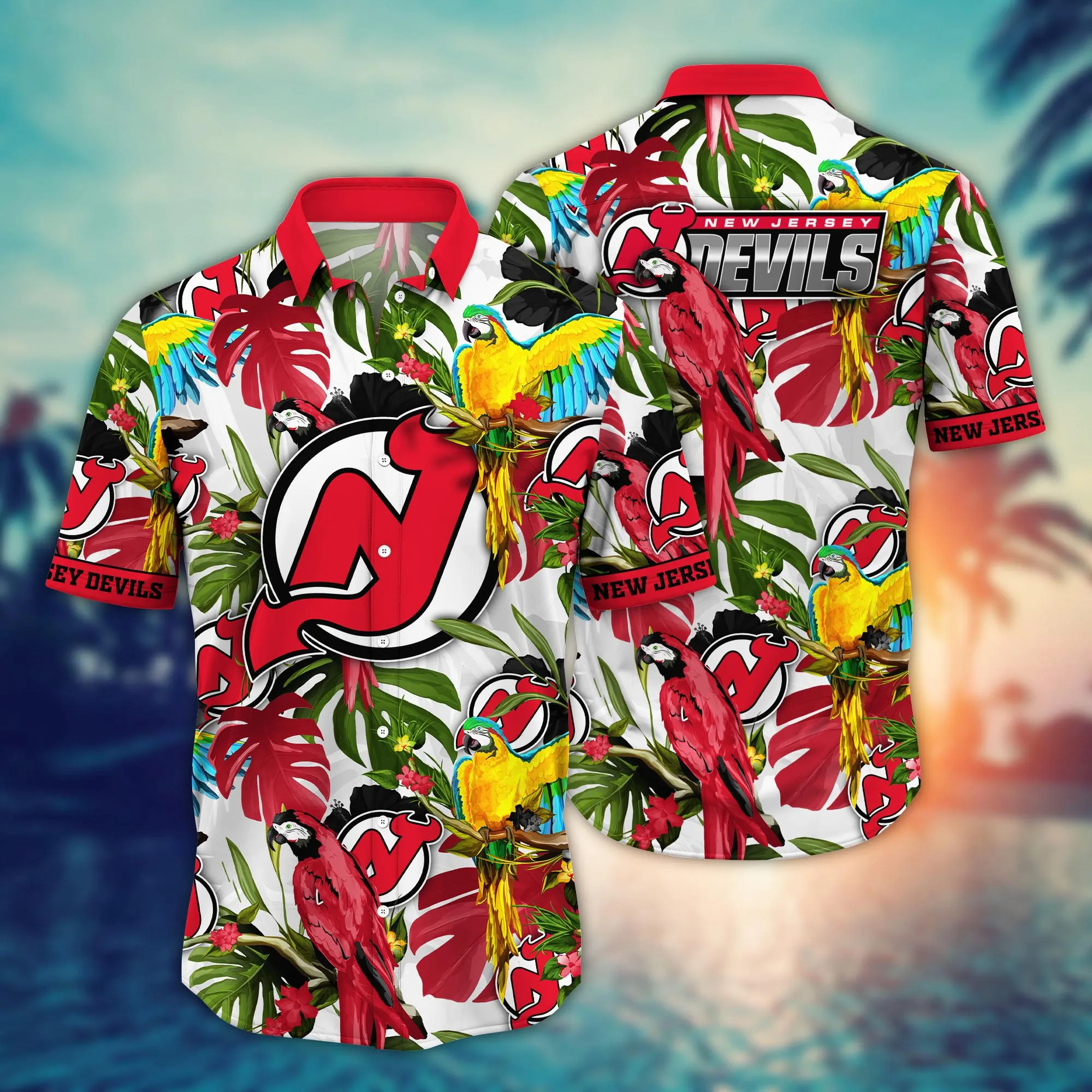 New Jersey Devils Nhl Hawaiian Shirt Warm Seasontime Aloha Shirt