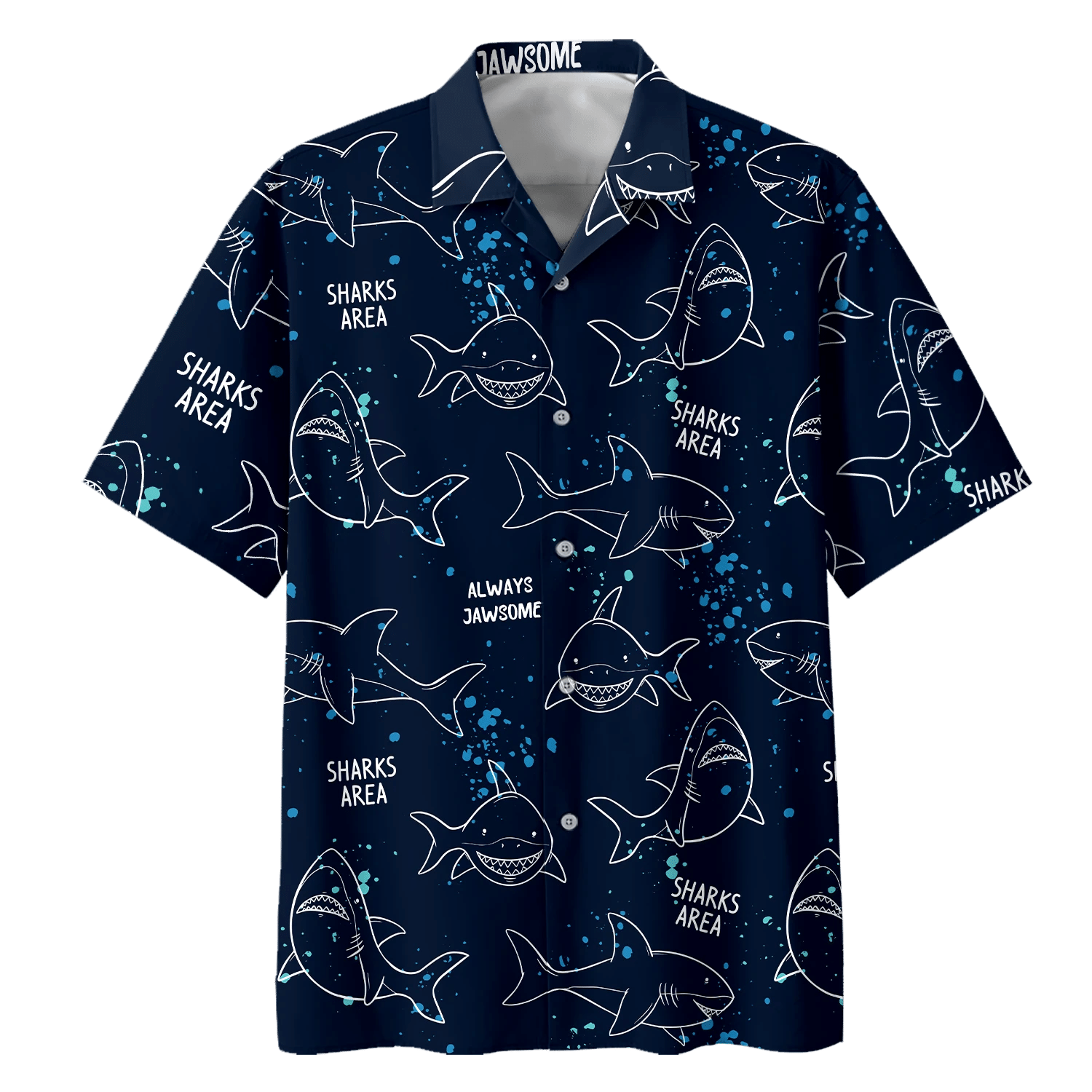 Sharks Are Print Short Sleeve Hawaii Casual Shirt Ha84426