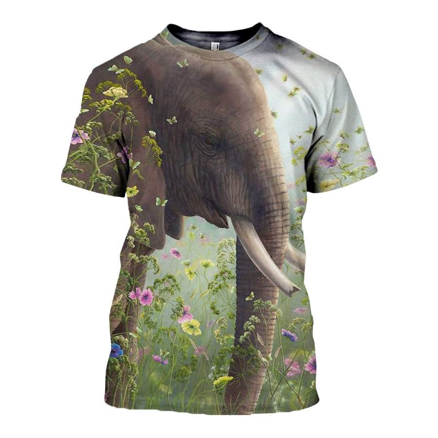 3D All Over Printed elephant T Shirt Hoodie 15122