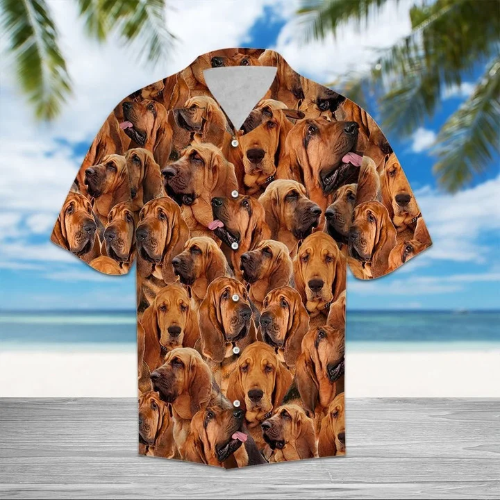 Bloodhound Awesome Dog Group Meme Face Collection Hawaii Shirt Ha48515