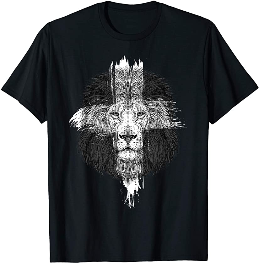 Lion Jesus Christian Cross Lion T-Shirt – DRGGR