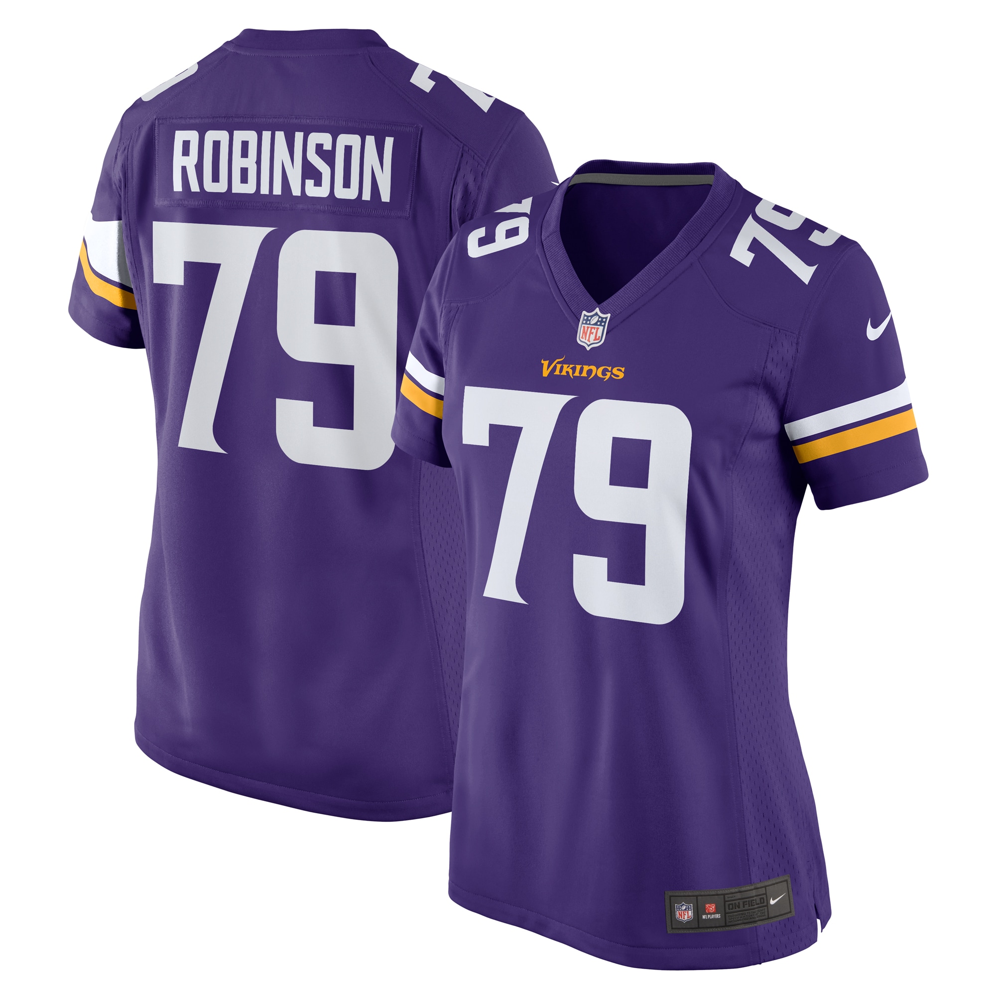 Women’s Minnesota Vikings Tyrese Robinson  Purple Team Game Jersey