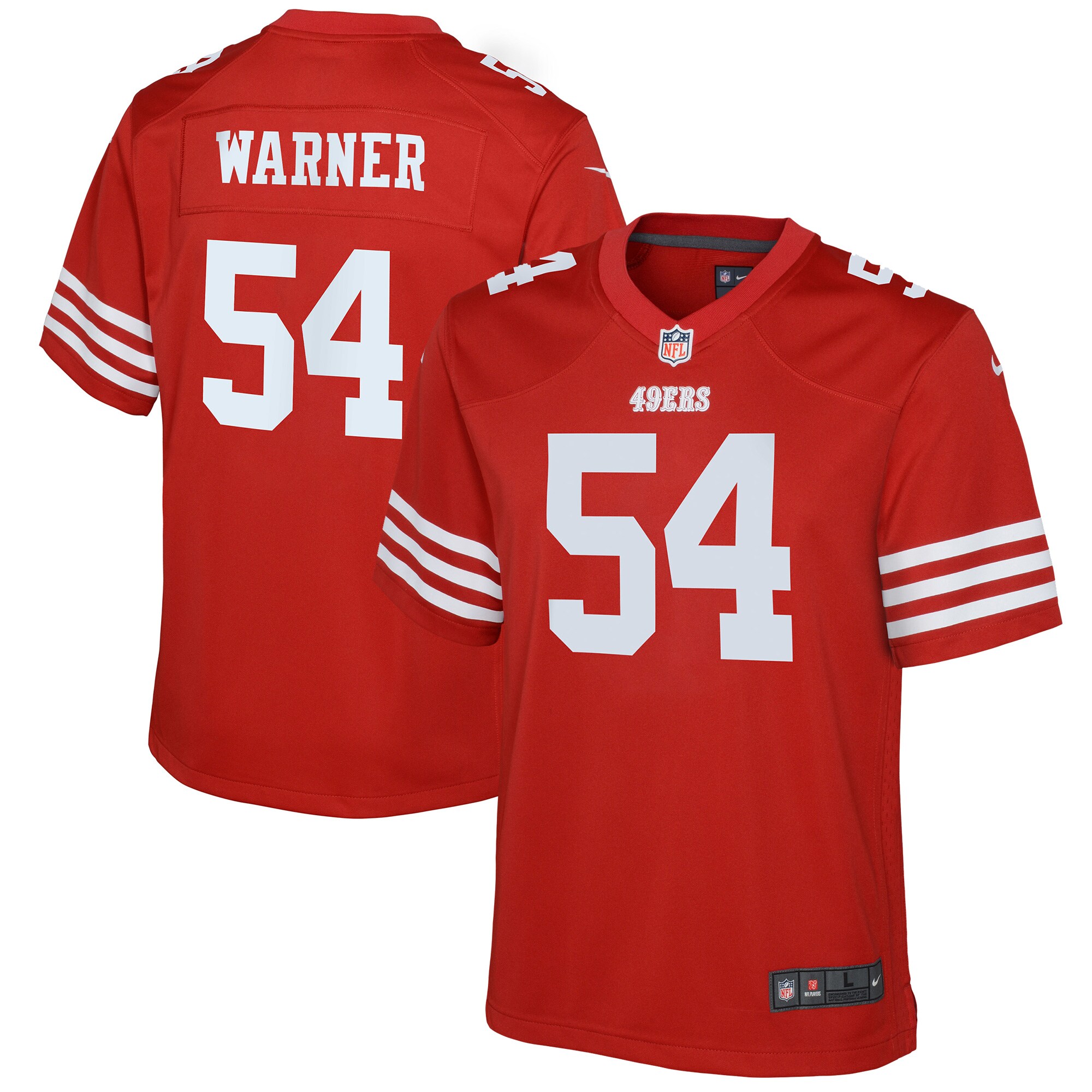 Youth San Francisco 49ers Fred Warner Scarlet Game Jersey 2