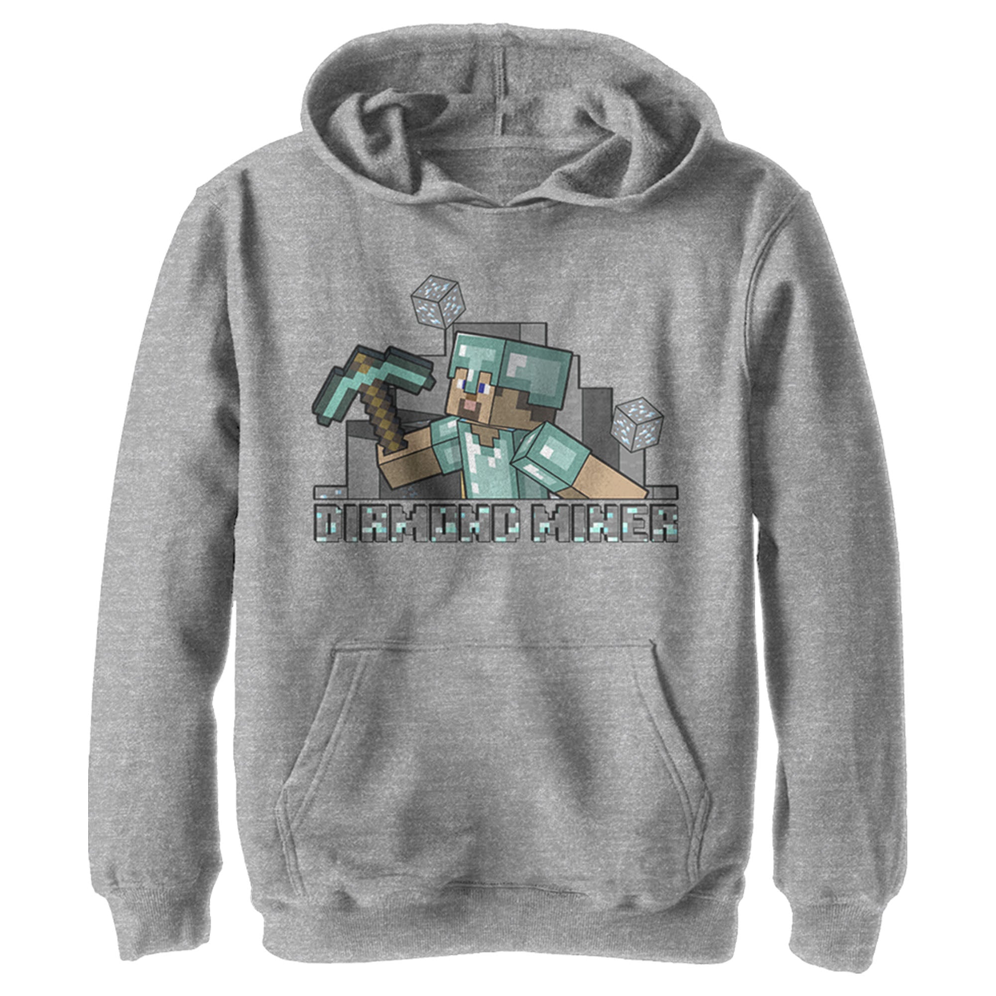 Minecraft Boy’S Diamond Miner  Pull Over Hoodie