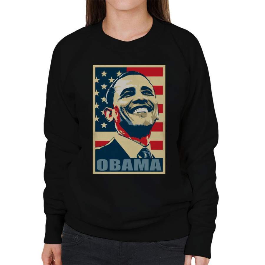 Obama Smile Propaganda Poster Pop Art Women’s Sweatshirt