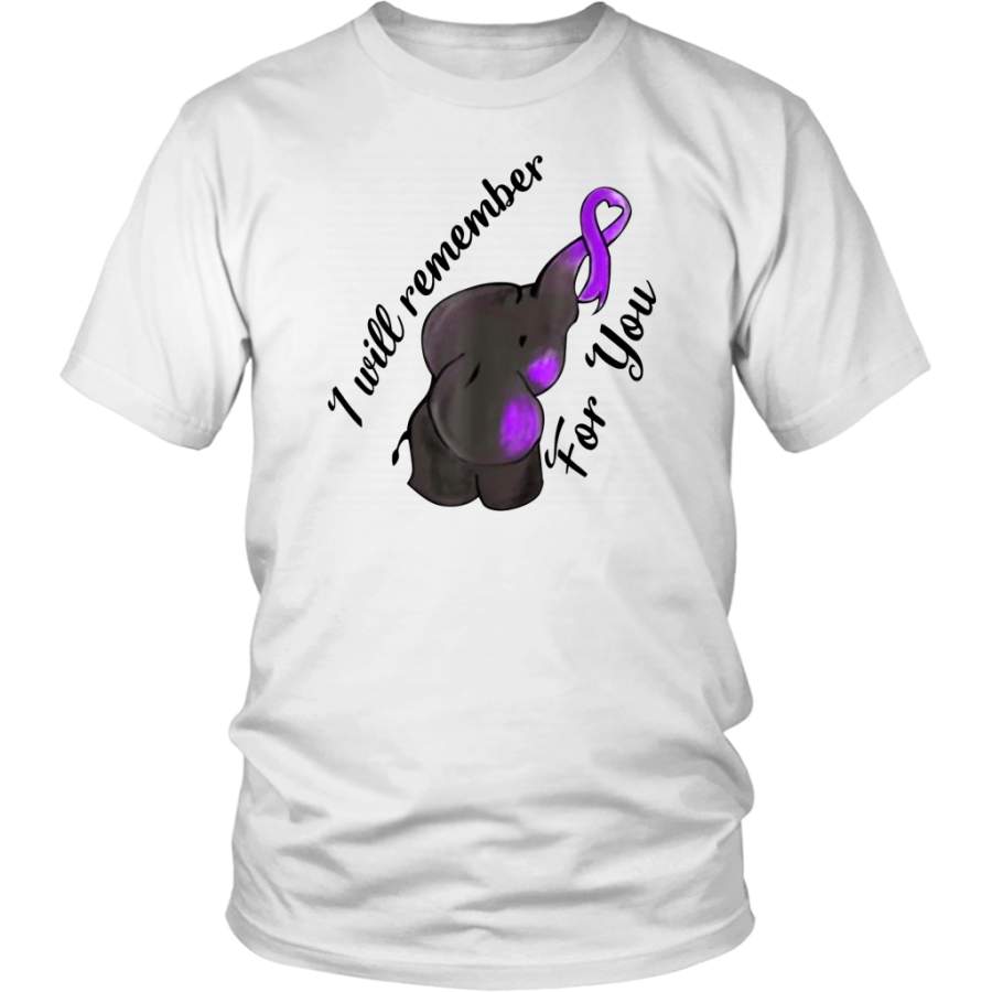 I Will Remember For You shirt End Alzheimer’s Elephant