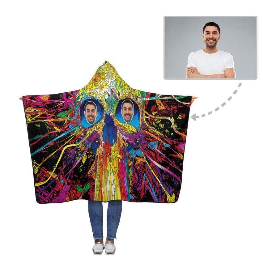 Custom Face Day Of The Dead Hooded Blanket