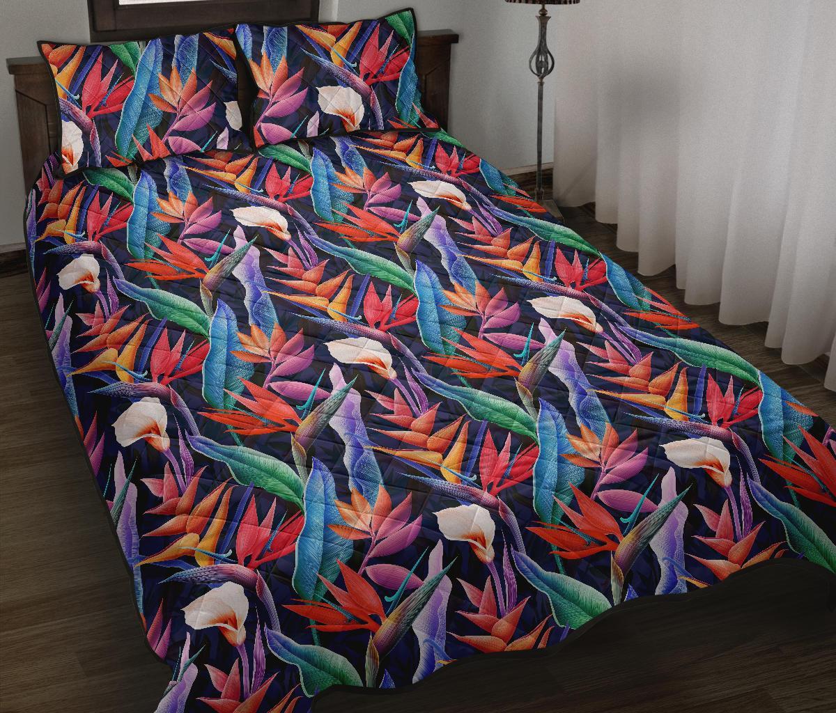 Hawaii Quilt Bed Set Tropical Flower AH J1