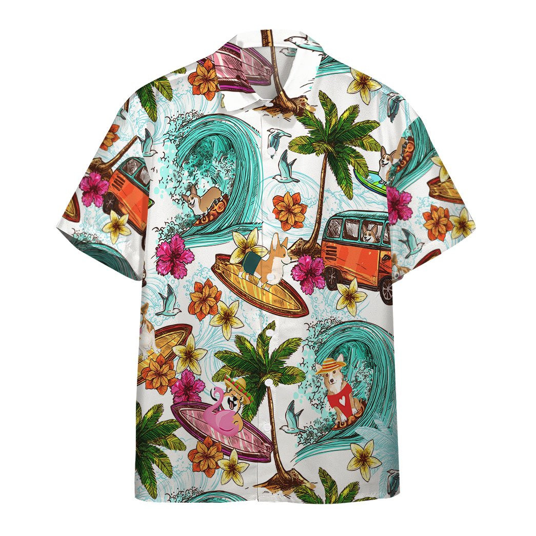 Enjoy Surfing With Corgi Dog Hawaii Shirt Unisex Adult Ha21032