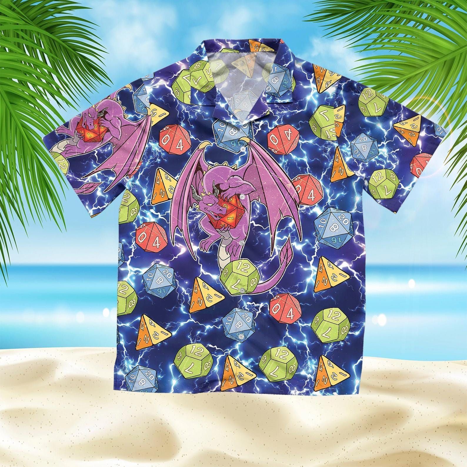 Hawaii Aloha Shirts Dragon And Dice Pattern Ha101294