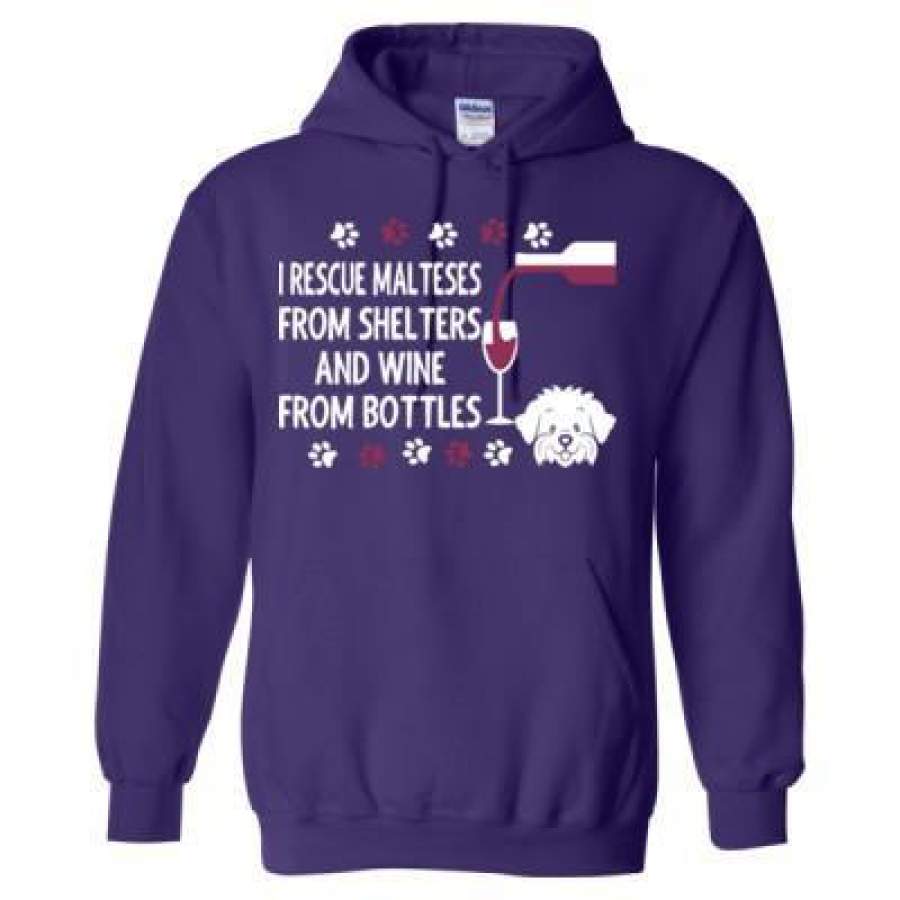 AGR I Rescue Malteses And Wine From Bottles – Heavy Blend™ Hooded Sweatshirt