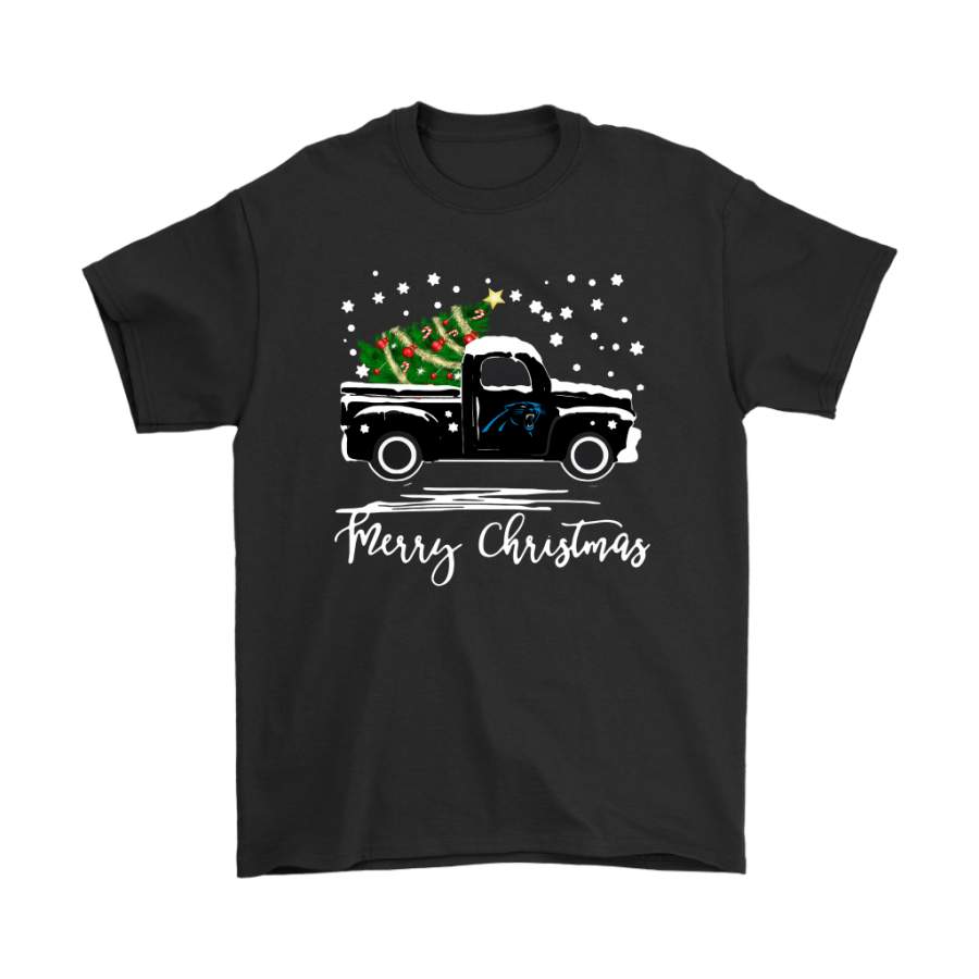 Carolina Panthers Car With Christmas Tree Merry Christmas Shirts