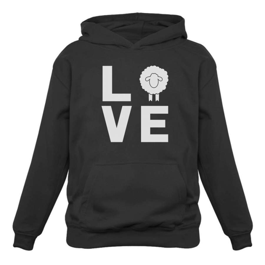 Animal Lovers Novelty Gift Idea – Love Sheep Statement Women Hoodie