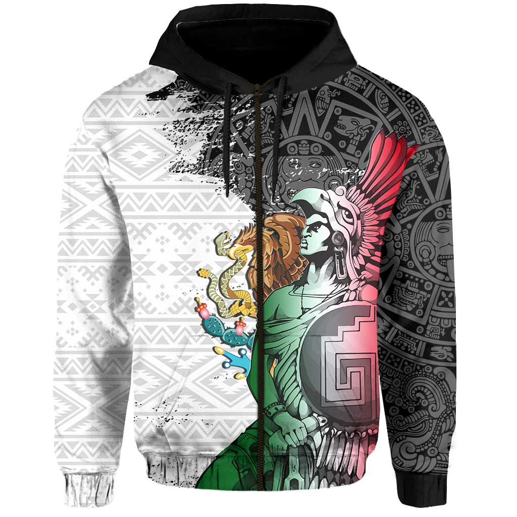 (Custom Personalised) Mexican Tribal Aztec Warriors Zip Hoodie Eagle Warriors Lt7