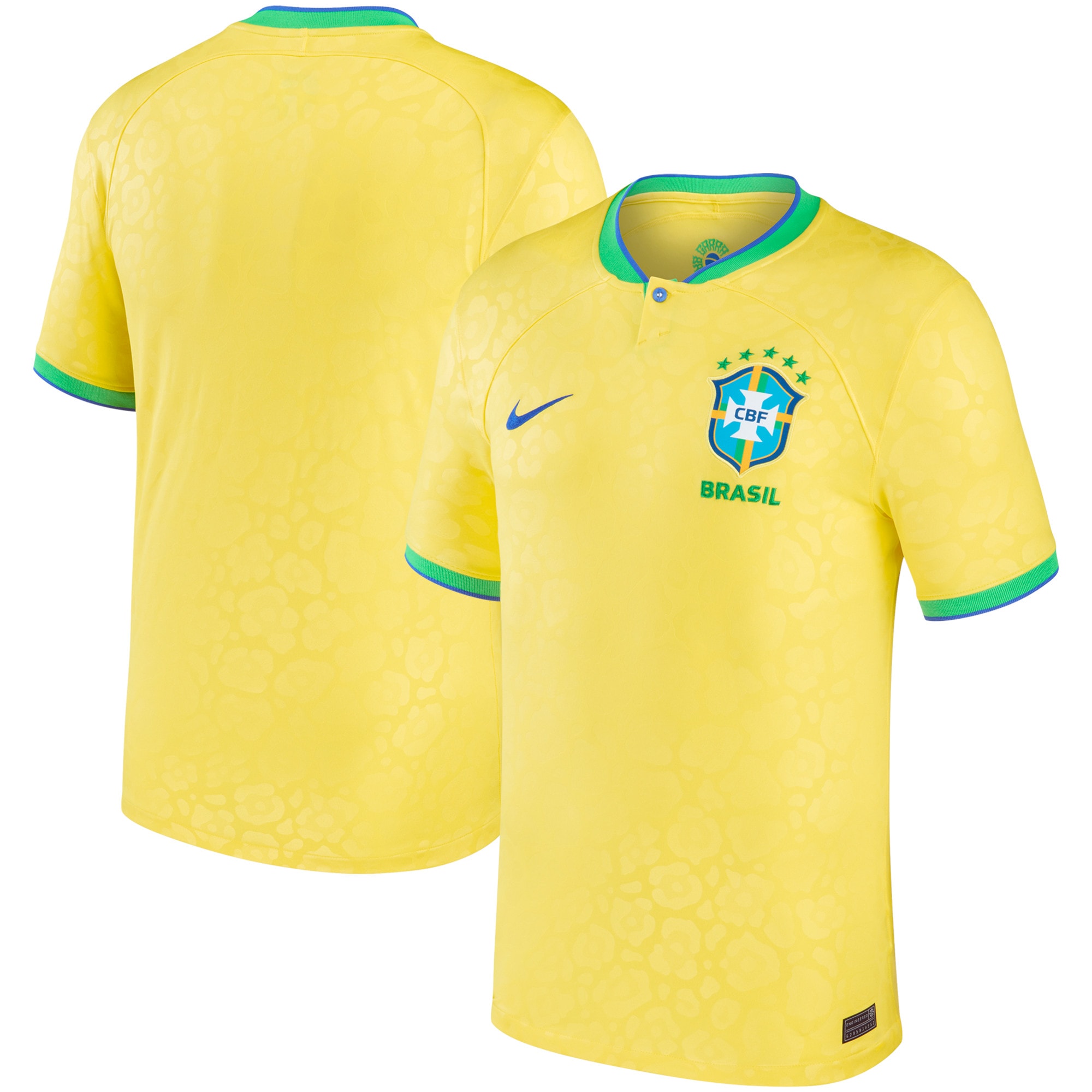 Brazil National Team 2022/23 Home Breathe Stadium Replica Blank Jersey – Yellow