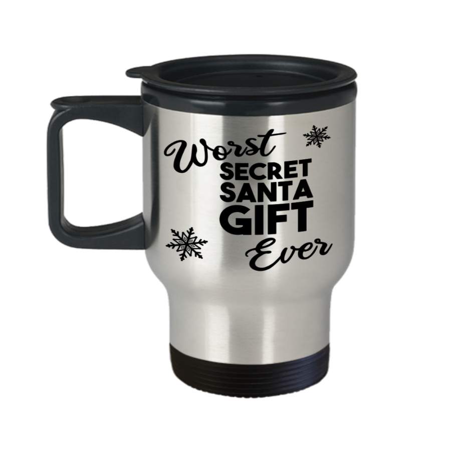 Secret Santa Mug Secret Santa Gift Funny Christmas Holiday Gift Exchange Idea Under 20 White Elephant Travel Coffee Cup Coworker Gift for Men Women