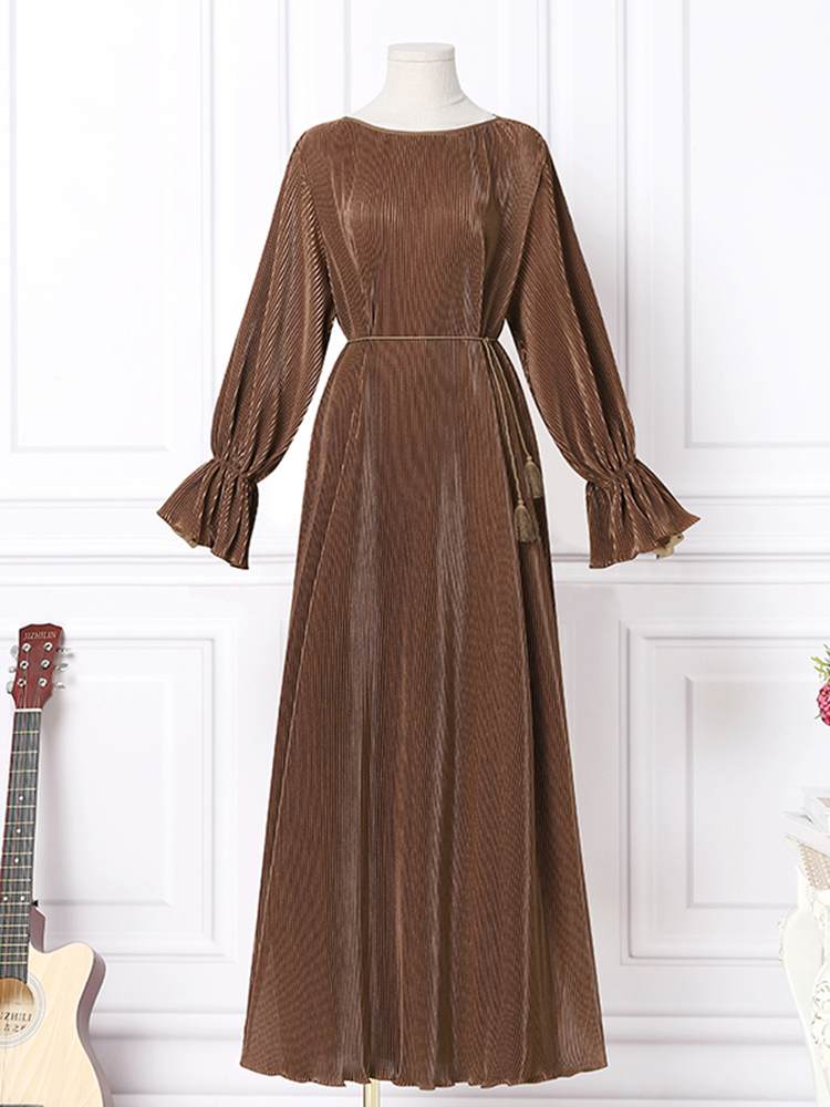 ZANZEA Spring Retro A Line Vestido Women Solid Long Sleeve Robe Longue French Elegant Swing Kaftan 2022 Fashion Party Maxi Dress alx