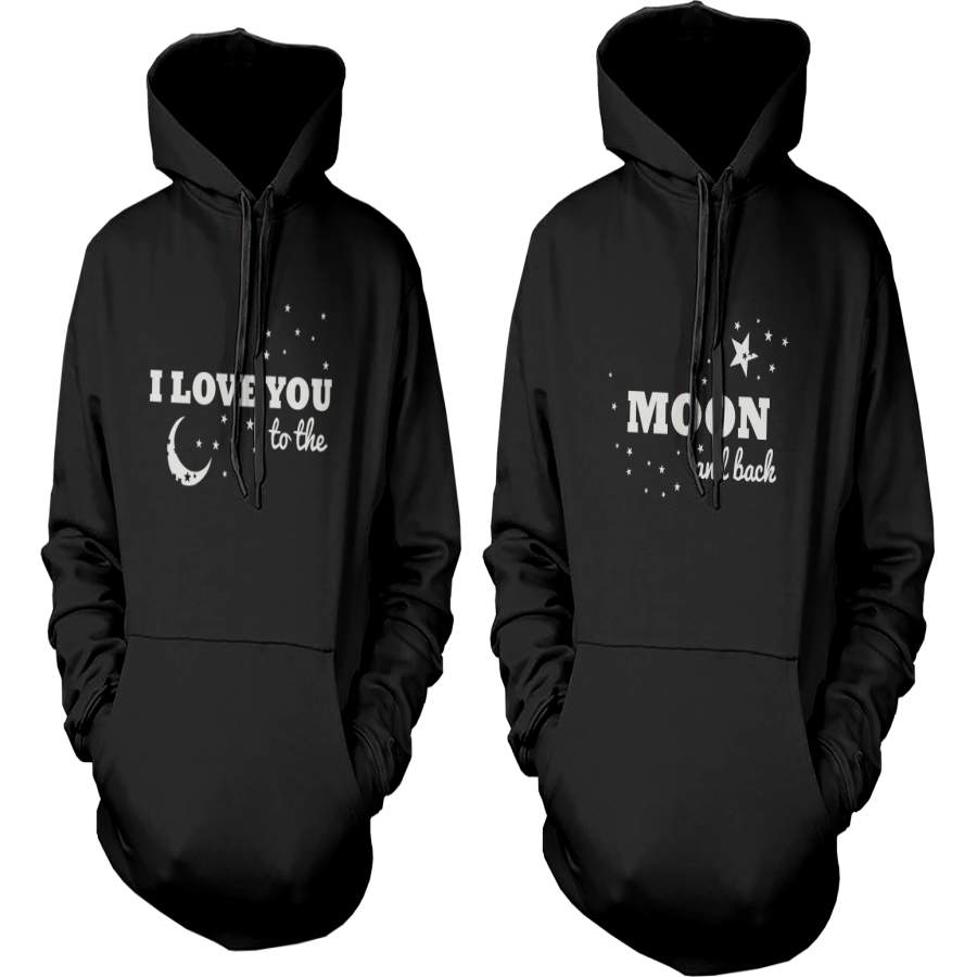 I Love You to the Moon and Back Couple Hoodies Matching Outfit for Couples