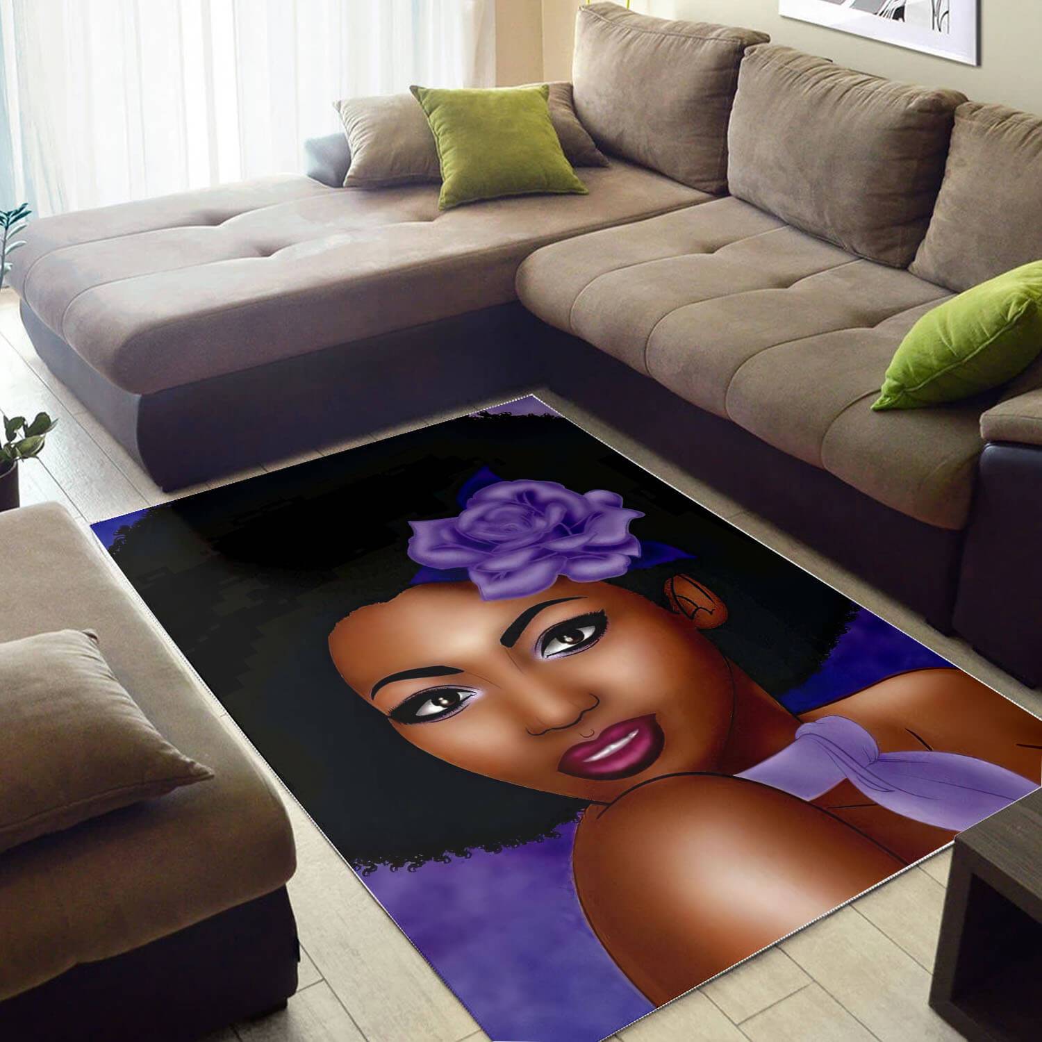 Afrocentric Area Rugs Pretty Melanin Woman African Carpet Afrocentric Room Decor WBG31075