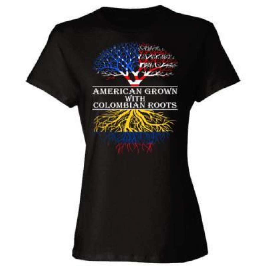 AGR American Grown With Columbian Roots – Ladies’ Cotton T-Shirt