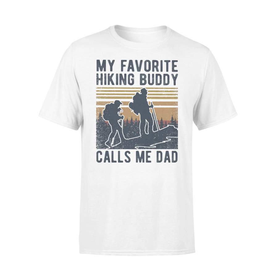My Favorite Hiking Buddy Calls Me Dad Vintage Retro T-shirt