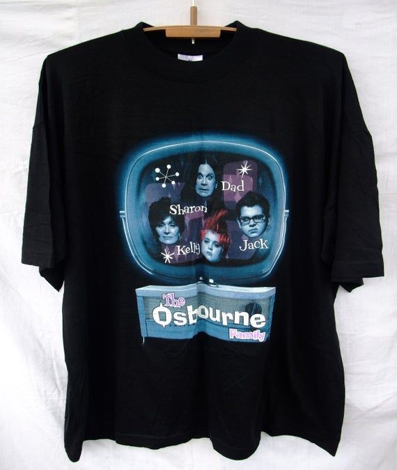 Shirt The Osbourne Family Tv Mtv Show Ozzy Kelly Sharon Black Shirt Rare Shirt Iron Maiden Slayer Metallica Motorhead Shirt