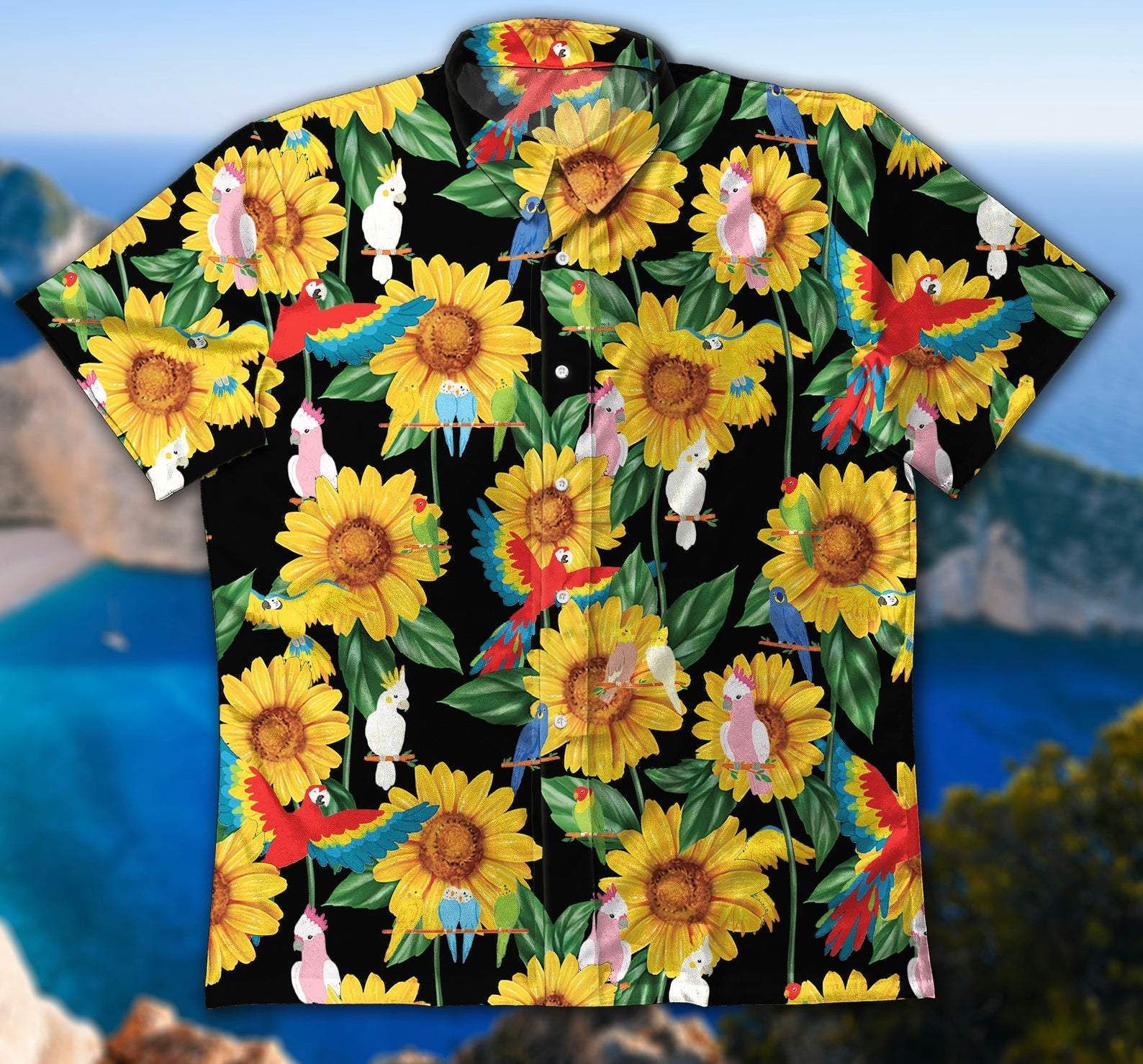 Find Sunflower Parrot Hawaii Aloha Shirts Dh Ha2045