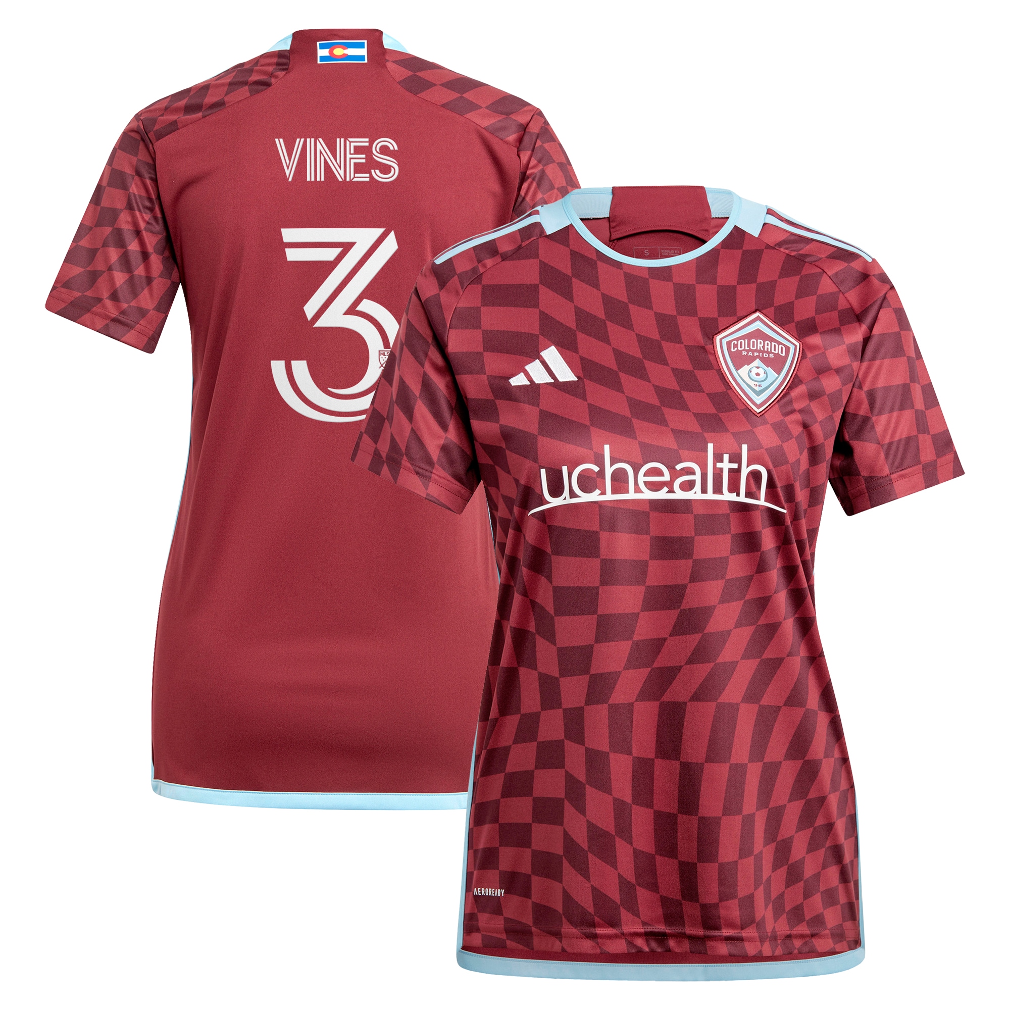 Sam Vines Colorado Rapids Women's 2024 One Flag Kit Replica Player Jersey – Burgundy