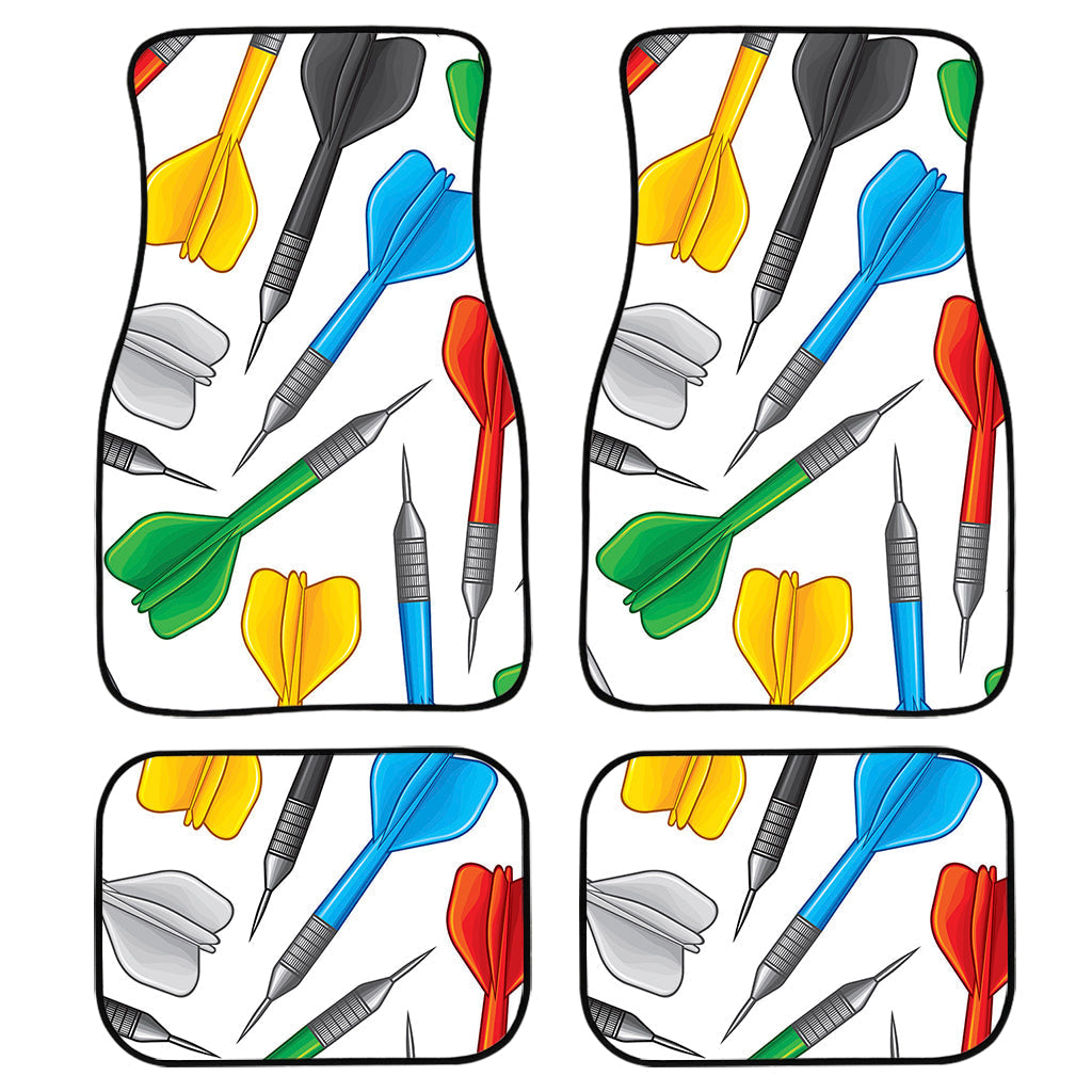 Colorful Darts Pattern Print Front And Back Car Floor Mats, Front Car Mat