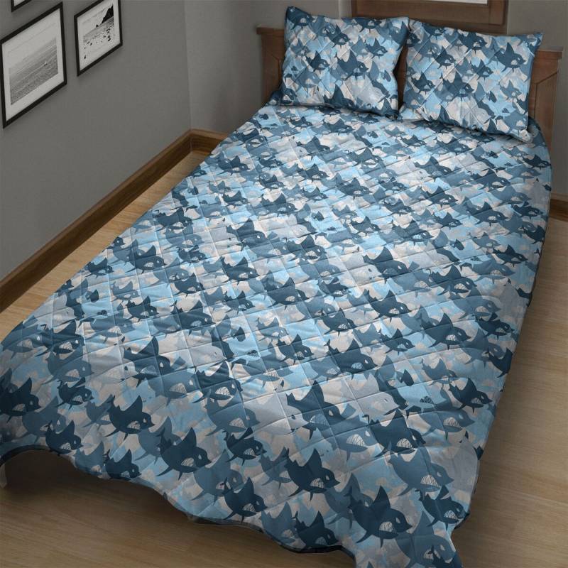 Amazing Camouflage Shark H6570 – Quilt Bedding Set