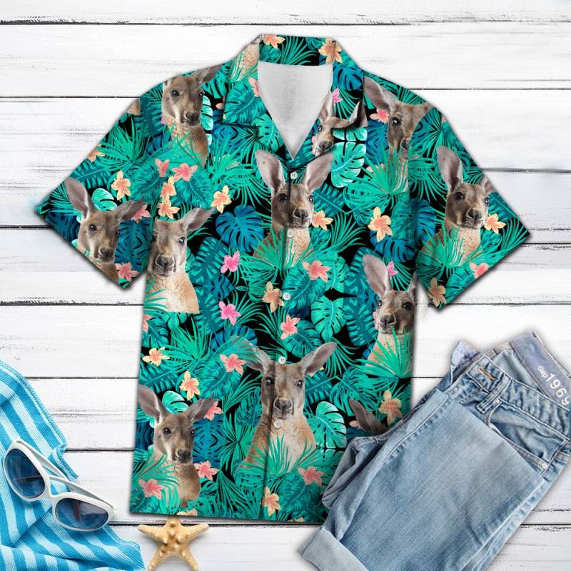 Kangaroo Tropical Hawaiian Shirt Ha77173