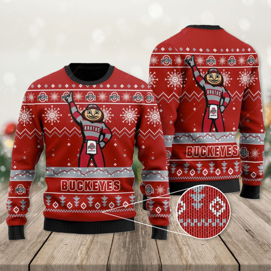 Ohio State Ugly Christmas Sweater, Buckeyes Ugly Christmas Sweater 3D, Presents For Christmas T-Shirt