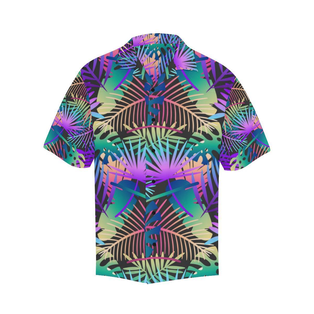 Neon Flower Tropical Palm Leaves Hawaii Shirt For Men Women Ha24317