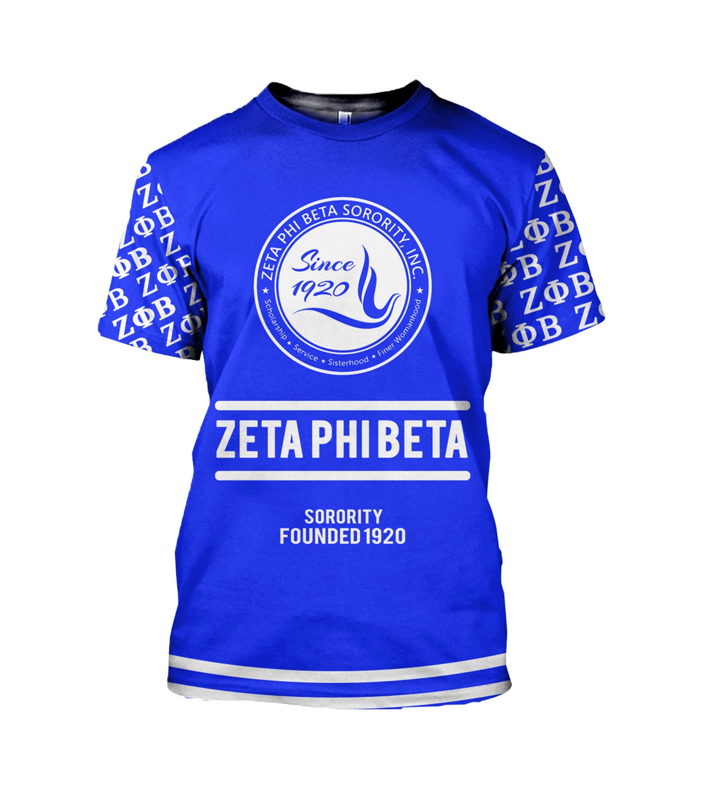 3D ALL OVER ZETA PHI BETA HOODIE 22720193