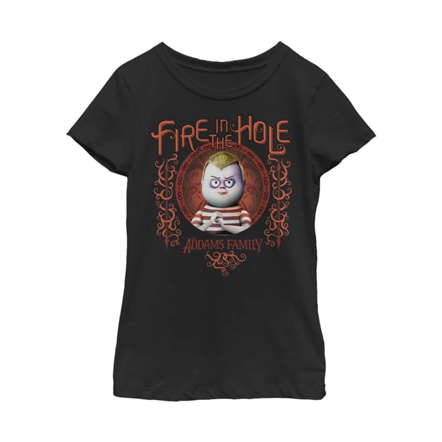 Addams Family Girl’s Pugsley Fire in the Hole  T Shirt