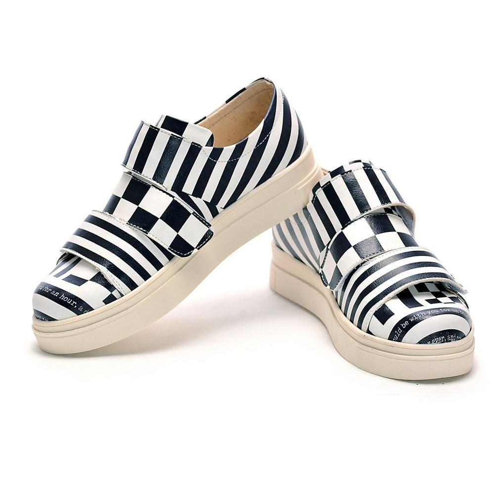 Black And White Slip On Sneakers Shoes Nac111