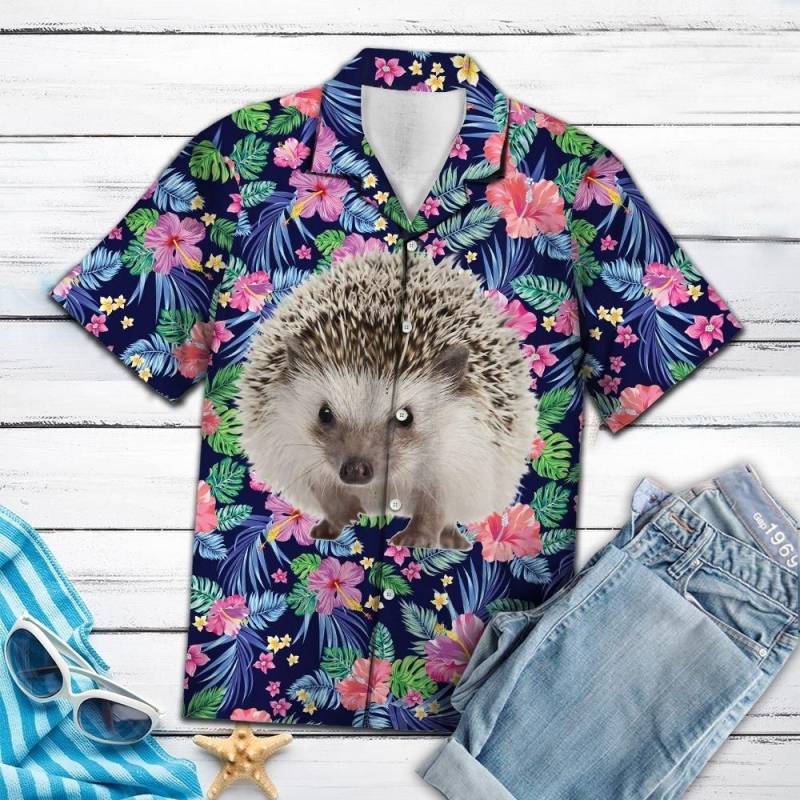 Artsyhomes Hedgehogs Flower Hawaiian Ha104671