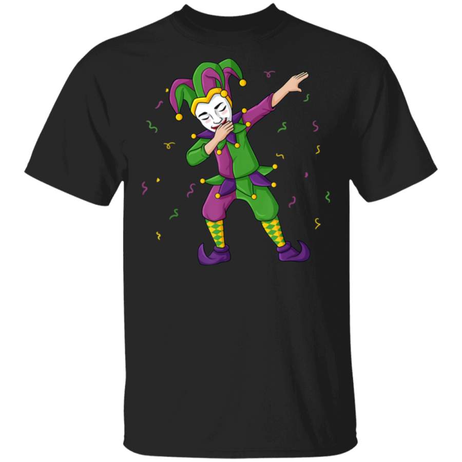 Dabbing Joker Mardi Gras Funny Boys Girls Kids Dab T-Shirt