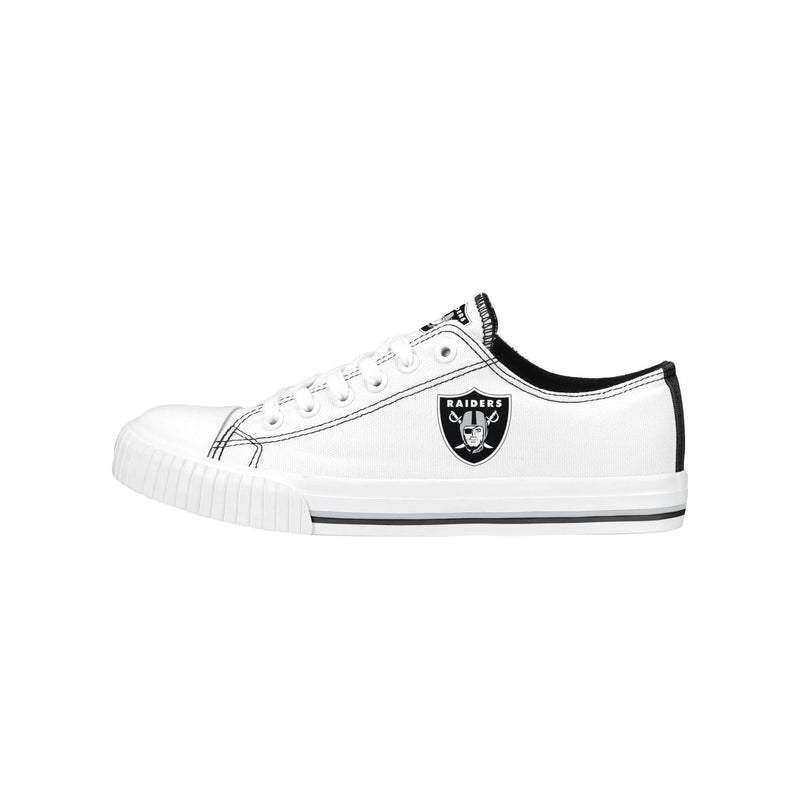 Las Vegas Raiders NFL Womens Big Logo Low Top White Canvas Shoes