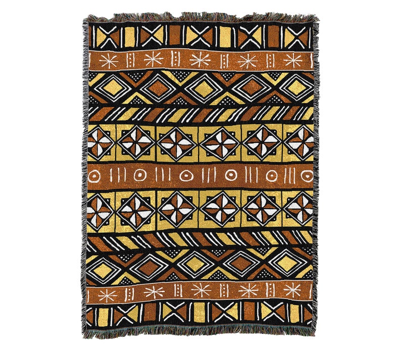 Bogolan Mud Cloth African Style Vintage Retro Style Couch Sofa Blanket,  Woven Throw Blanket Home Decor