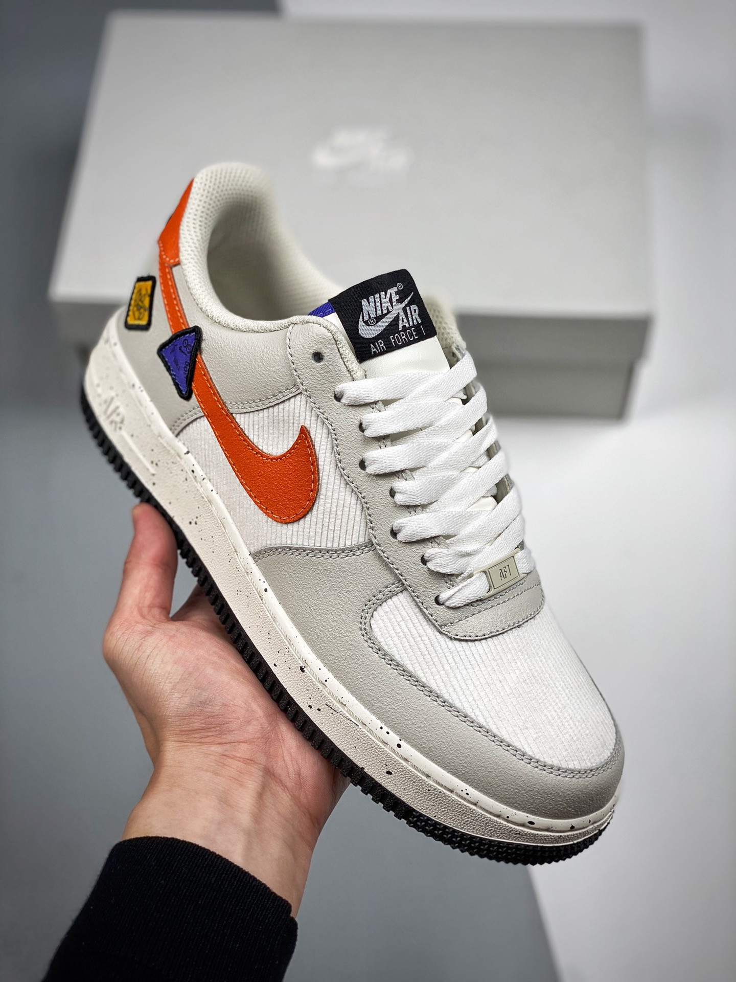 Nike Air Force 1 Light BoneSail-White-Blue Stone-Starfish Orange 5340560