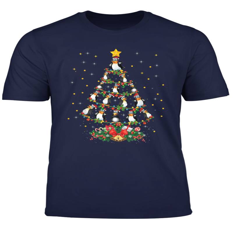 Penguin Lover Xmas Gift Matching Penguin Christmas Tree T Shirt