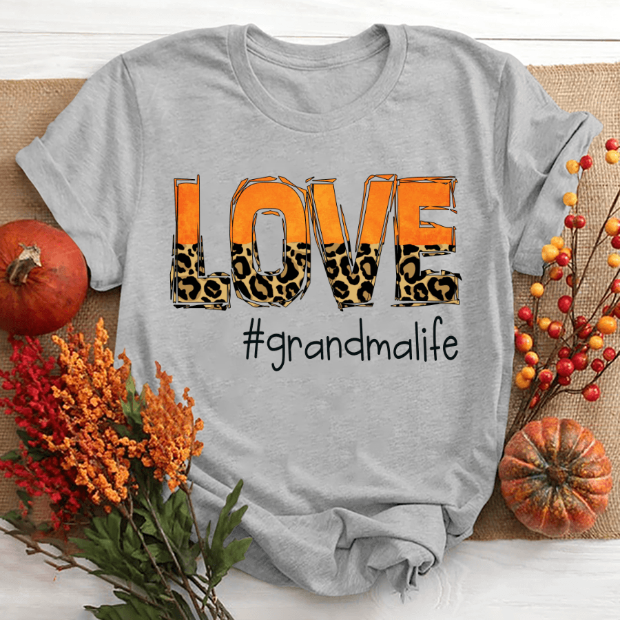 Love Grandma Life Fall Leopard Shirt