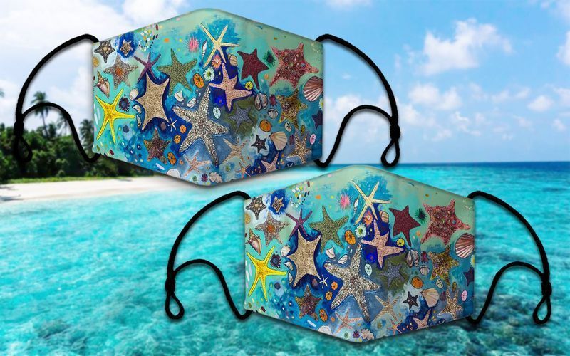 Starfish Sea Animal Face Covering Beach Lovers Sea Ocean Gift Cotton Mask 1-10 Pcs For Kid & Adult All Over Print Face Mask Covering For Adults And Kids