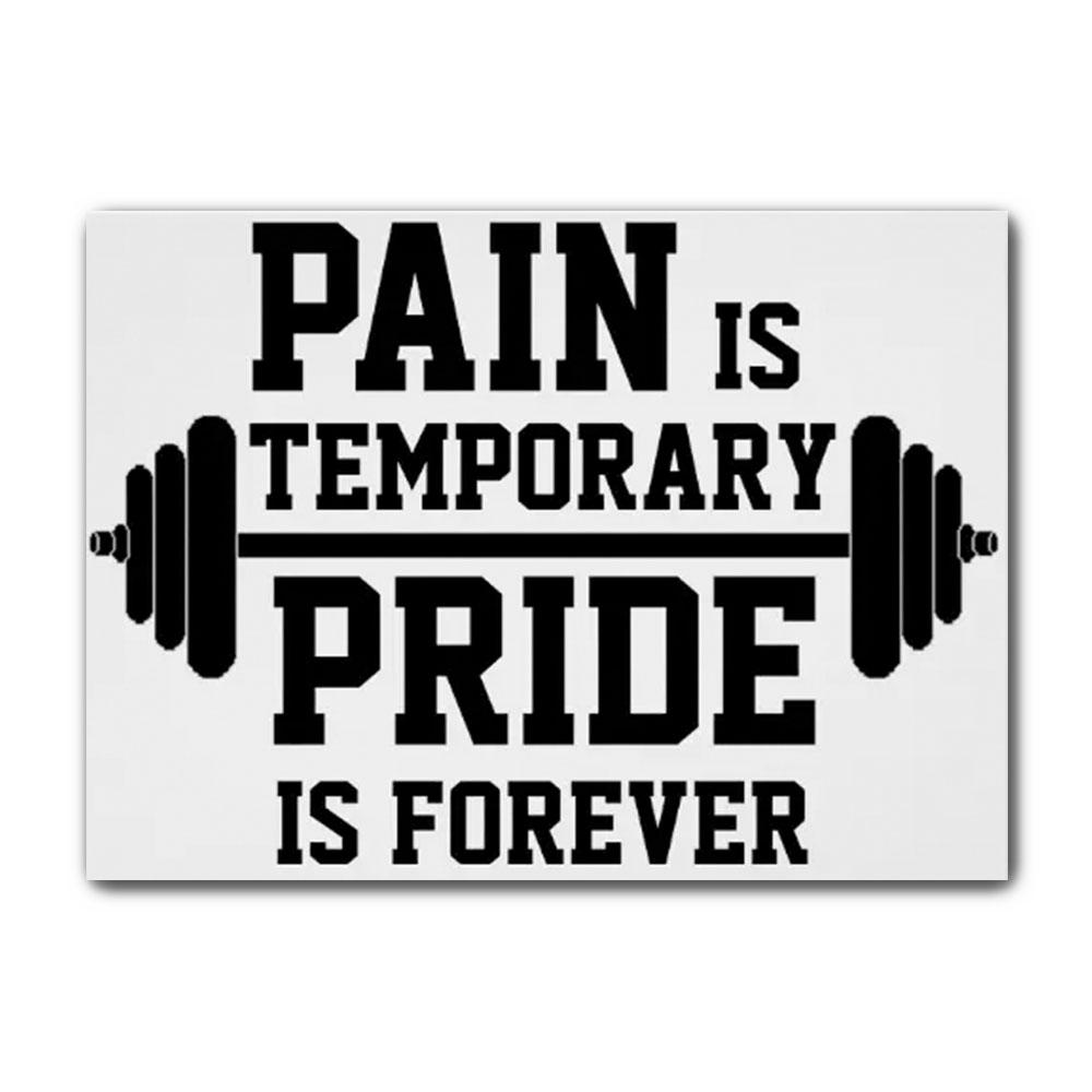 Poster Canvas Pain Is Temporary Pride Is Forever, Bodybuilding Poster Fitness Decor, Gym Poster Wall Decor, Poster Gift Decor Home Decor Wall Art Visual Art